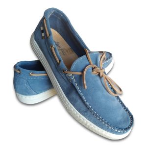 MOCASSINO UOMO TIPO BARCA IN PELLE SCAMOSCIATA E FONDO GOMMA LIGHT