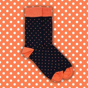 Calzini metà polpaccio in Bambù – Pois Arancio