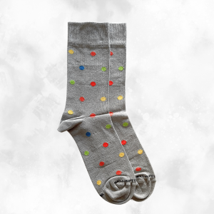 Calzini metà polpaccio in Bambù – Pois Grigio