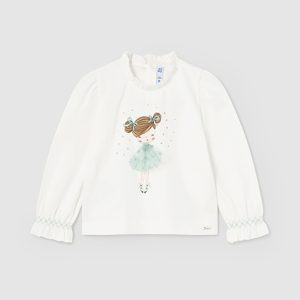 Maglietta elegante applicazione tulle neonata – MAYORAL