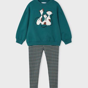 Completo leggings stampato e felpa bambina- MAYORAL