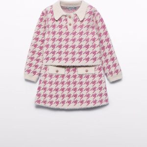Completo in maglia gonna pied de poule bambina – ABEL & LULA