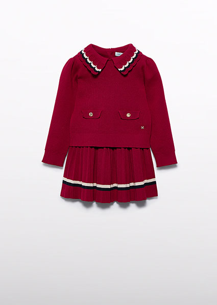 Completo gonna in maglia plissettata bambina – ABEL & LULA - immagine 2