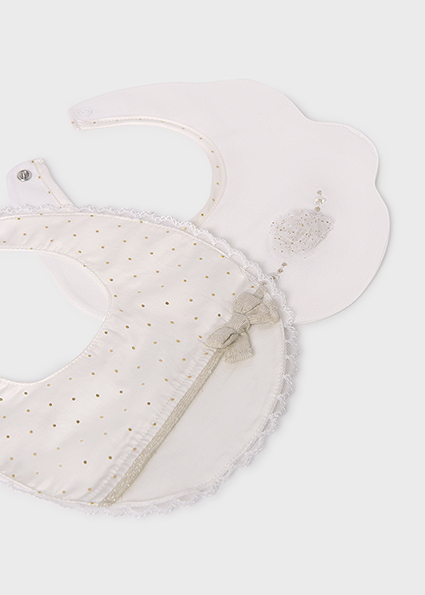 Set 2 bavaglini ricamati impermeabili neonata 0 M- NEW BORN MAYORAL - immagine 4