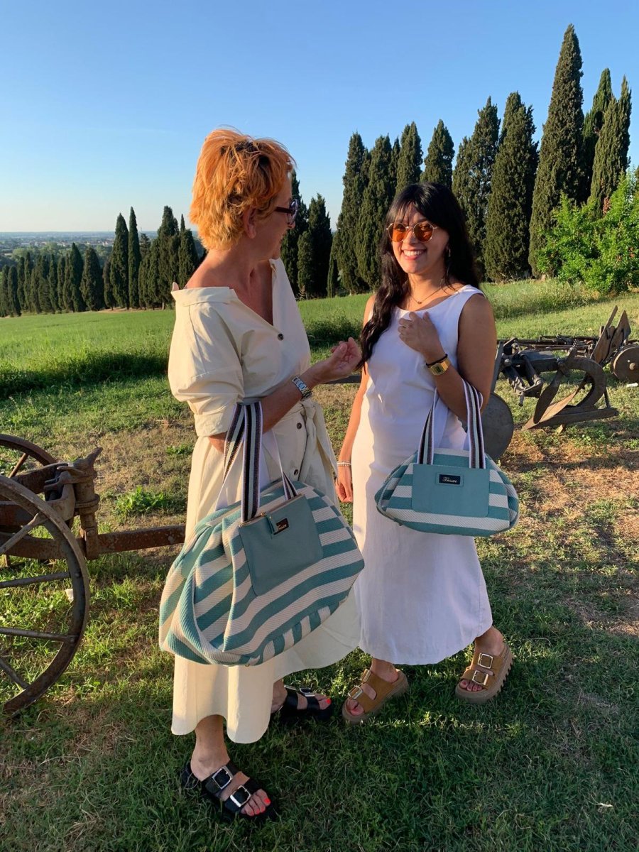 Borsone CARLOTTA maxi riga salvia - immagine 7