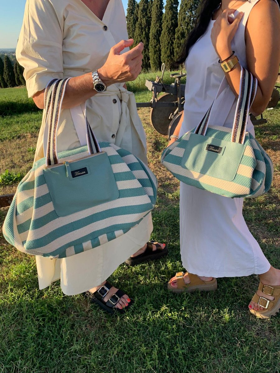 Borsone CARLOTTA maxi riga salvia - immagine 8