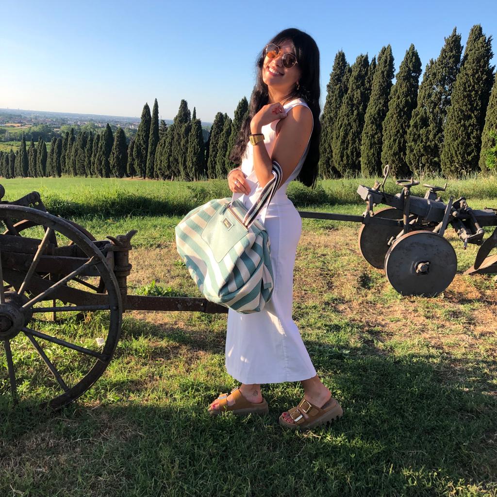 Borsone CARLOTTA maxi riga salvia - immagine 9