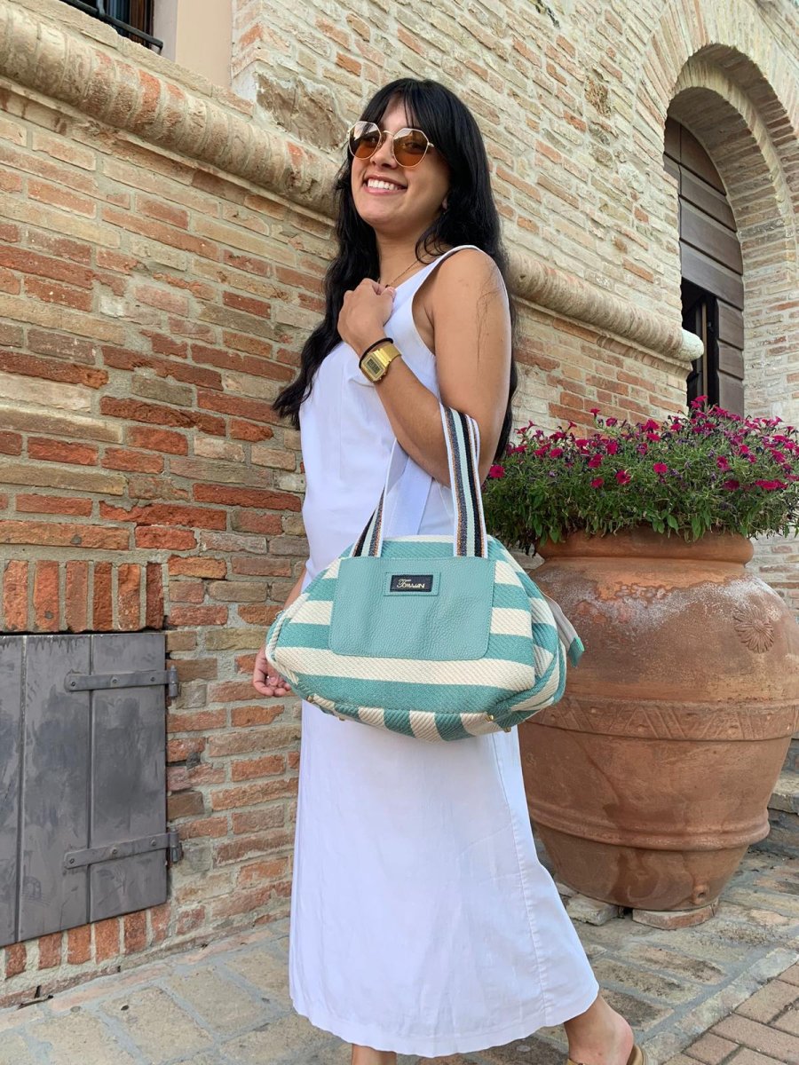 Borsetta CAROLINA maxi riga salvia - immagine 7