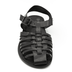 Sandali uomo in cuoio color nero Scalea