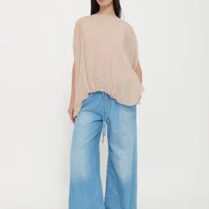 Blusa Morbida con Dettaglio Manica โTensioneโ