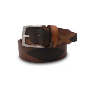 Cintura cuoio Mod. Rombi altezza 3.5 cm