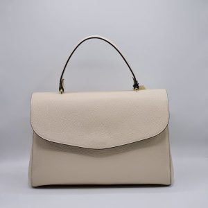 BORSA DONNA PELLE BEIGE/BIANCO