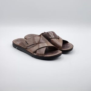 GRUNLAND CIABATTA UOMO PELLE MARRONE