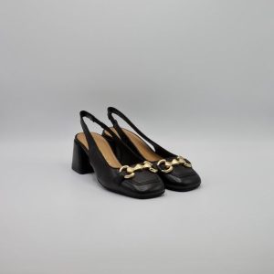 SCARPA SANDALO TACCO MEDIO NERO