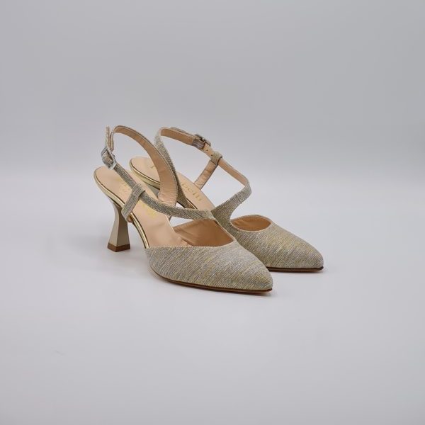 DECOLLETTE’ SLINGBACK LUXURY PLATINO ARGENTO - immagine 2