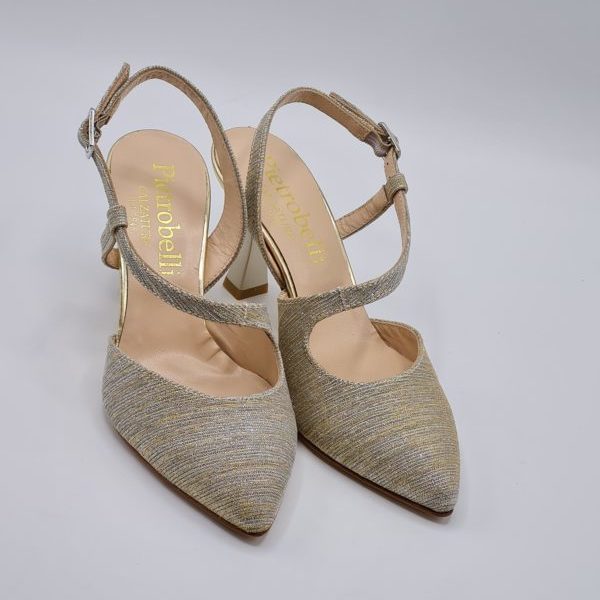 DECOLLETTE’ SLINGBACK LUXURY PLATINO ARGENTO - immagine 5