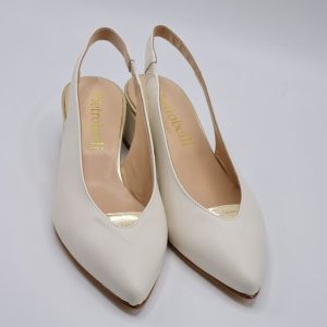 ELLEN DECOLLETTE’ SLINGBACK PELLE BURRO TACCO MEDIO