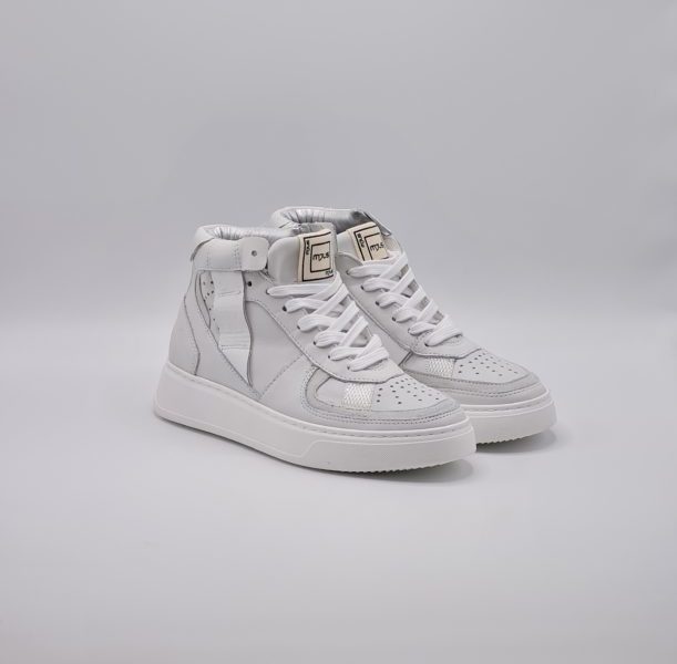 MJUS SNEAKER ALTA IN PELLE BIANCO - immagine 2