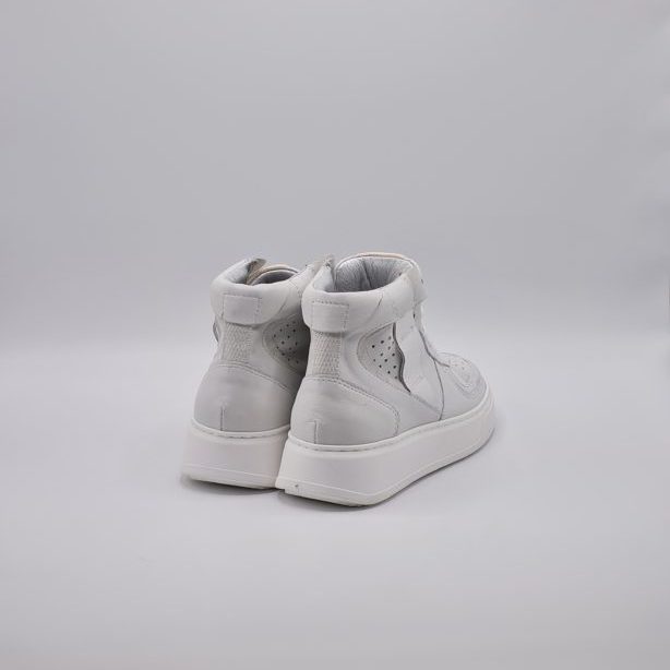 MJUS SNEAKER ALTA IN PELLE BIANCO - immagine 4