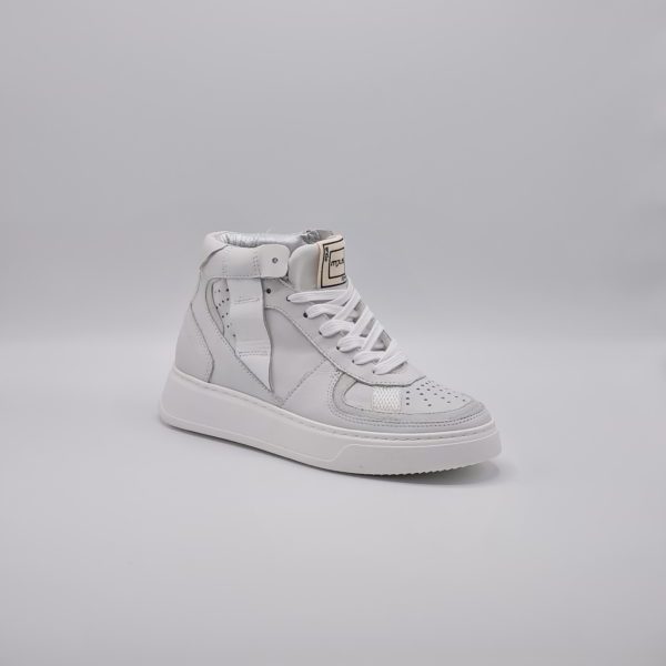 MJUS SNEAKER ALTA IN PELLE BIANCO - immagine 3