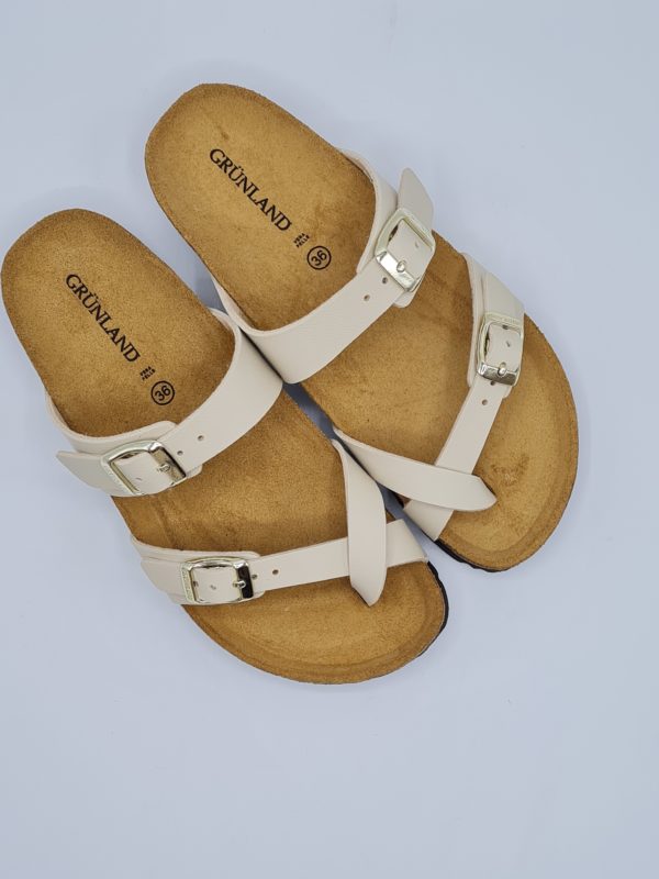 GRUNLAND CIABATTA DONNA INFRAPOLLICE BEIGE - immagine 2