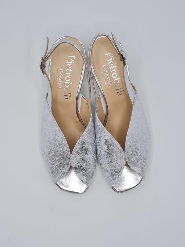 ELLEN SANDALO ELEGANTE DONNA TACCO MEDIO ARGENTO - immagine 4