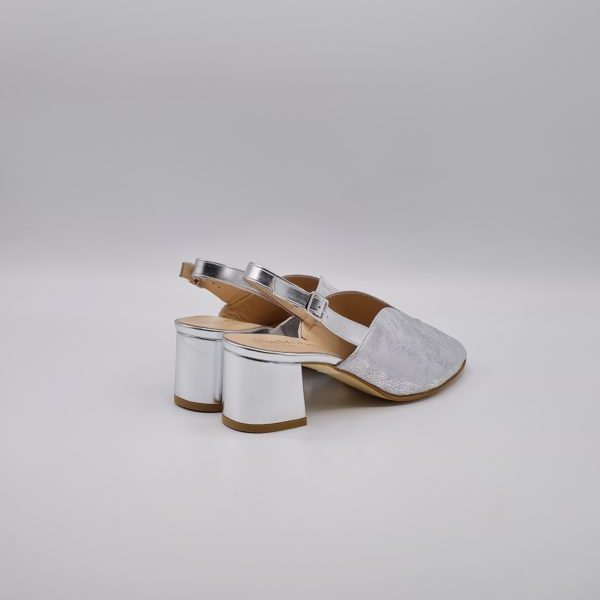 ELLEN SANDALO ELEGANTE DONNA TACCO MEDIO ARGENTO - immagine 5