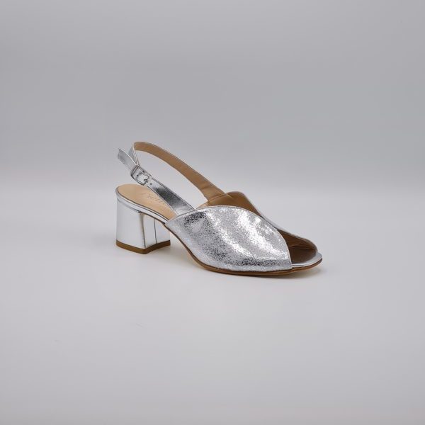 ELLEN SANDALO ELEGANTE DONNA TACCO MEDIO ARGENTO - immagine 3