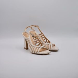 Nacrèe SANDALO ELEGANTE TACCO ALTO VERNICE BURRO