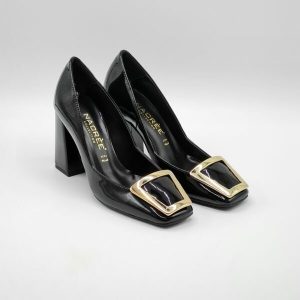 Nacrèe SCARPA VERNICE NERO TACCO LARGO