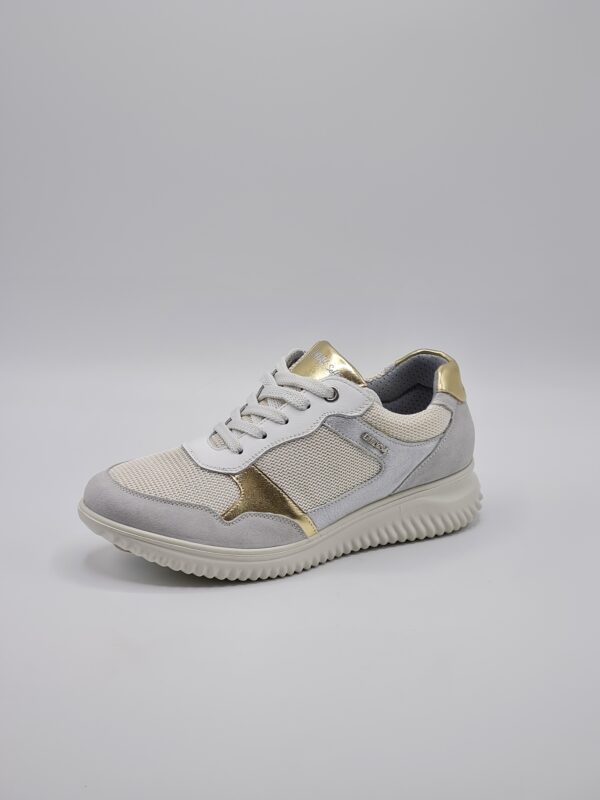 ENVAL SOFT SCARPA IN TESSUTO PLATINO CON INSERTI ARGENTO