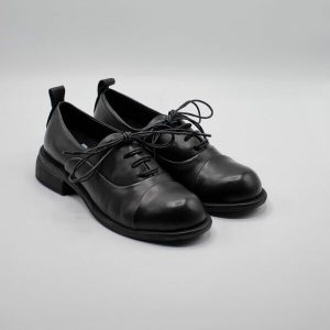 BUENO SCARPA BASSA STRINGATA PELLE NERO