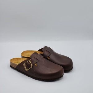 GRUNLAND CIABATTA DONNA CHIUSA PELLE INGRASSATO MOGANO