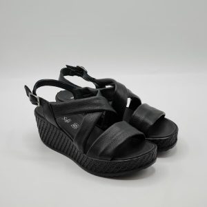 ENVAL SOFT SANDALO ZEPPA PELLE NERA