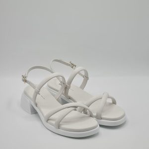 FRAU SANDALO BASSO PELLE BIANCO