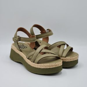 BUENO SANDALO ZEPPA PELLE VERDONE