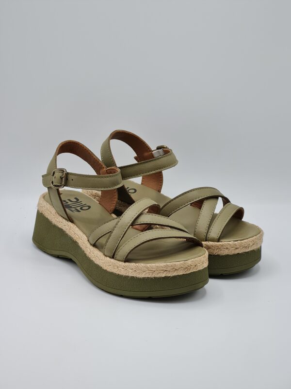 BUENO SANDALO ZEPPA PELLE VERDONE - immagine 2