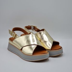 SHADDY SANDALO ZEPPA PELLE ORO