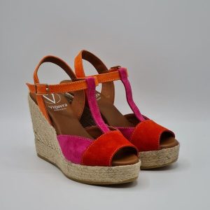 VIGUERA ESPADRILLAS SANDALO PELLE MULTICOLOR ROSSO FUCSIA ARANCIO