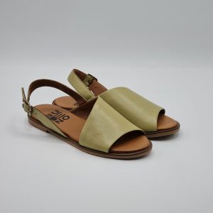 BUENO SANDALO BASSO PELLE BIANCO/SALVIA