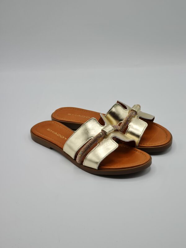 SHADDY CIABATTINA PELLE PLATINO/NERO - immagine 3