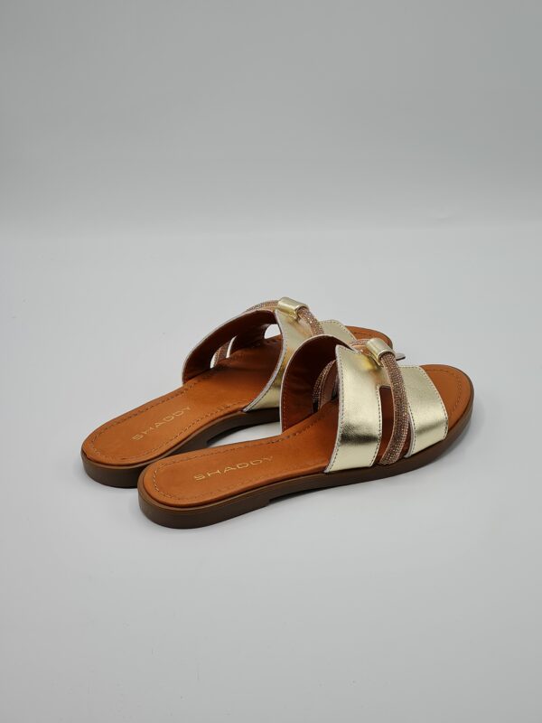 SHADDY CIABATTINA PELLE PLATINO/NERO - immagine 4