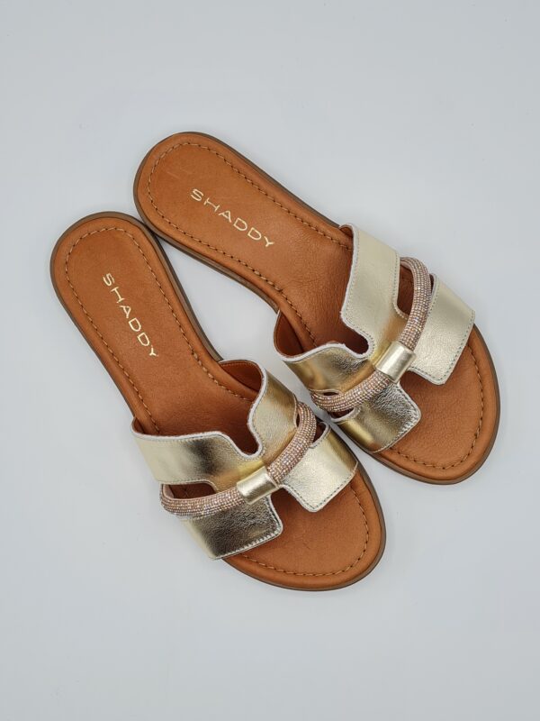 SHADDY CIABATTINA PELLE PLATINO/NERO - immagine 2