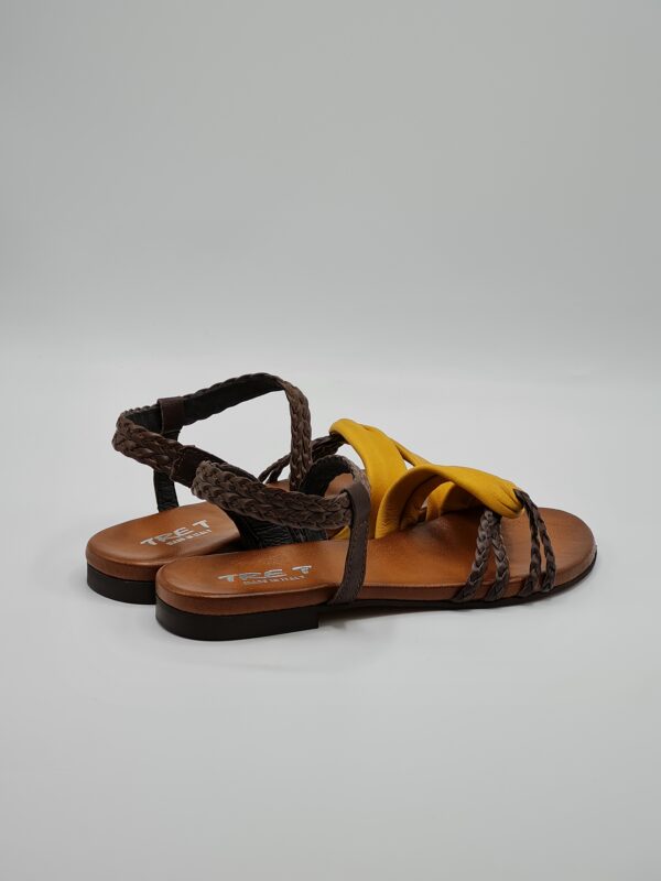 TRE T SANDALO BASSO PELLE OCRA/LATTE - immagine 3