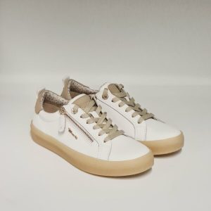TAMARIS SNEAKER PELLE NAPPA BIANCO BEIGE