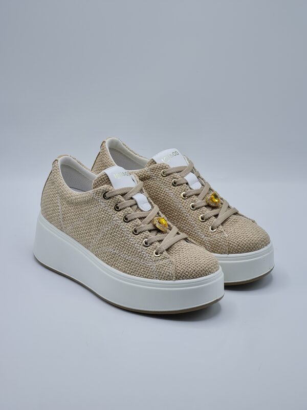 IGI&CO SNEAKER ZEPPA TESSUTO JUTA SABBIA