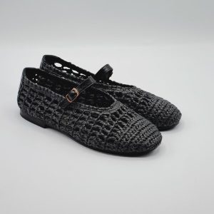 SHADDY BALLERINA TESSUTO INTRTECCIATO NERO