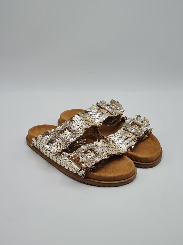 KEYS CIABATTA PELLE PLATINO - immagine 2