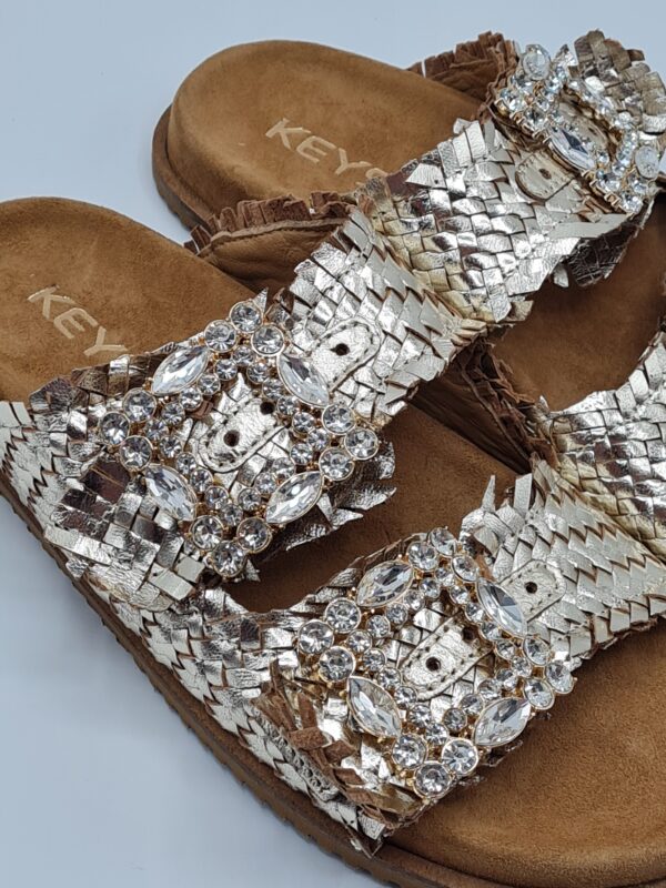 KEYS CIABATTA PELLE PLATINO - immagine 3