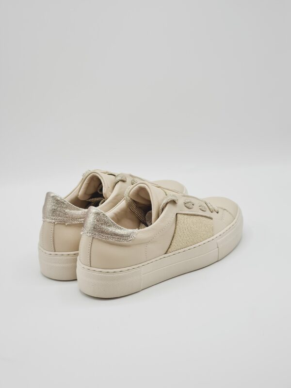 CROWN SNEAKER PELLE BEIGE - immagine 4